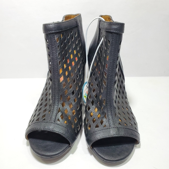 NWT JellyPop Terrence Caged Open Toe Ankle Boots 3" Heel Black Womens Size 8 - Picture 2 of 15